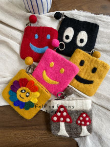 Cute Black Coal Ball Sunflower Cartoon Coin Purse New Creative Korean Style ID Card Holder Festive Gift Ideas