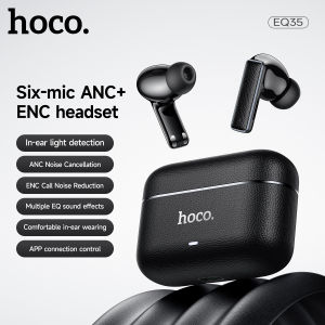 【NEW】HOCO EQ35 Wireless Headset ANC+ENC Noise Reduction Bluetooth Earphone With Six Mic In-ear Earphone HIFI Stereo Touch Control Multifunctional Headphones Ultra Long Battery Life