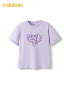 balabala Older Children Quickdry Sweet School Trendy Children Short Sleeve Girl T-Shirt 2025 New Summer Top