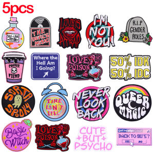 5PCS Wholesale Personality Letter Embroidered Patches For Clothes Iron On Patches For Clothing thermoadhesive Patches