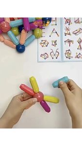 Magnetic Toys For Kids 3D Magnet Building Stick 46/68/88/108 Sensory Educational Montessori Tiles Blocks Rod Gift Boys Girls