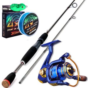 Sougayilang Set Tongkat Gulungan Pancing Set 1.8m 2 Bagian Tongkat Pancing Joran Dan Gulungan Pancing Putar 1000-4000 Seri 12BB 5.2:1 Rasio Gigi Maksimal Tarikan 5Kg Kecepatan Tinggi 1.8M Portabel Kombo