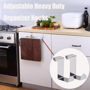 5 Pcs Over The Door Hooks Stainless Steel Seamless Nail-Free Bathroom Kitchen Z Shape Back Door Hook Rack Hanger Organizer