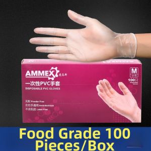 AMMEX | Durable Food-Grade Disposable PVC Gloves for Kitchen Catering Baking