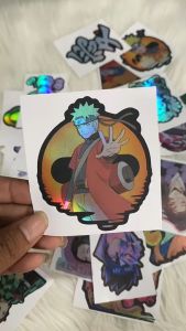 Stiker Hologram Anime Naruto shipudent sticker ukuran 8 cm
