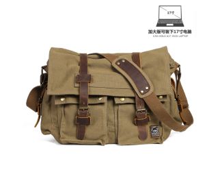 กระเป๋าผ้าใบหนังวินเทจแฟชั่นสําหรับผู้ชายและผู้หญิงกระเป๋าแมสเซ็นเจอร์กระเป๋าผ้าแคนวาสสะพายข้างสําหรับผู้ชายกระเป๋าสะพายไหล่กระเป๋าลําลอง2022