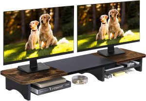 Computer Riser Notebook Storage Stretchable Adjustable Dual Screen Desktop Stand Storage Rack Pad Base