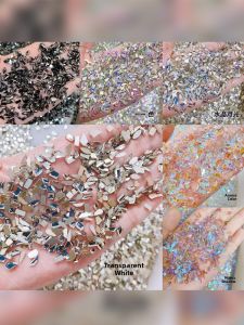 MONLEYTA | Mini Flat Bottom Irregular Diamond Ultra Shiny Aurora Color Glass Water Diamond Nail Art Drill Jewelry Manhwa Manhua Manga