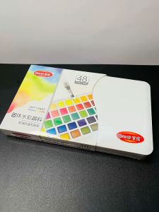 SUBTLEสีน้ำก้อน แถมพู่กันแทงค์ แถมกล่องพลาสติกกันแตก คุณภาพสูง สีน้ำก้อน สีน้ำ ORI เเท้100% สีน้ำตลับ สีน้ำก้อน สีน้ำโอริ 12/24สี  มาพร้อมกล่องสีแข็งแรง