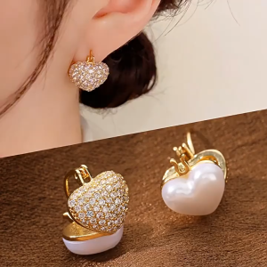 good 999 Fashionable Irregular Love Pearl Cute Elegant EarringsES63793