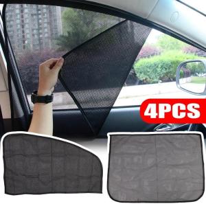4ชิ้น ม่านบังแดดรถยนต์แบบแม่เหล็ก / ม่านตาข่ายไนลอนพับได้อเนกประสงค์ / พร้อมแม่เหล็กแรงสูง / ม่านบังแดดป้องกันรังสียูวี