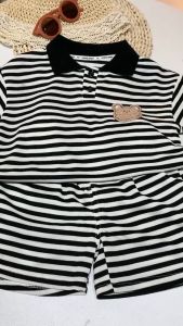 Baby boys clothes suit able Cotton Short SleevesFashion Stripe pattern suits kids clothes set