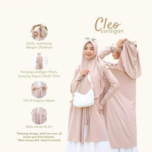 Jilbab Hijab Instan Kerudung Syari Jumbo Khimar CLEO CARDIGAN Bergo Lengan Panjang Jersey Premium Terbaru