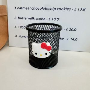 Sanrio | Sanrio Hello Kitty Metal Makeup Brush Storage Bucket - Cute Metal Wire Pen Holder - School Office Desk Organ