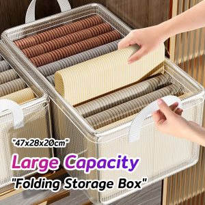 Vacaka Steel Frame Storage Box Folding Clothes Sorting Box Bedroom Portable Pants Storage Box 1Pc