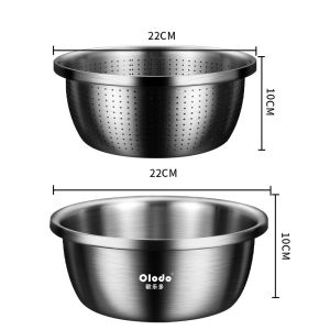 Olodo | Multifunctional 304 Stainless Steel Mixing Bowl Set 2pc