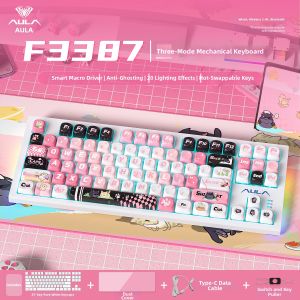 AULA | Triple Mode Gaming & Office Hot-Swappable Mechanical Keyboard Blue Red Switch