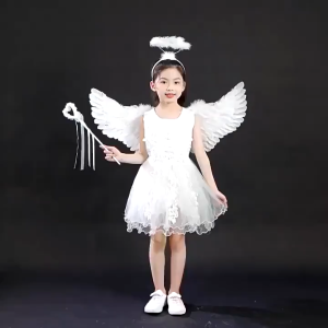3 PCS/Set Childrens Angel Wings Fairy Stick Christmas Halloween Cosplay Costumes Photography Props Performances Accessories
