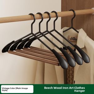 XUANG | Solid Oak Hanger for Home Use Wide Shoulder Anti-Slip No-Mark Hanger for Adults