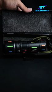 Senter ZOOM Led Super Terang 4 Mode Cahaya Model Stips Warna Warni 2000 Lumens - B706