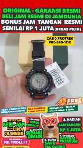 CASIO ORIGINAL - CASIO PROTREK PRG-340-1DR - MEN LA - RESIN - Perak - Jam dunia JD18 # Jam Tangan Pria Jam Pria Jam Tangan Anti Air PRO TREK + CASIO PRG-340-1D PRG 340 1D 340 PRG340 PRG-340 $ RS S003