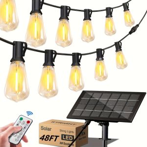 15M 32bulbs Durable Solar LED String Lights , Wireless Remote Control Shatterproof Waterproof for Outdoor Garden Party Christmas Decor