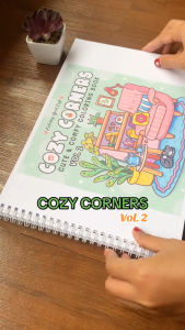 COZY CORNER VOL 1 Coloring Book For Adults And Kids Healing Therapy Buku Mewarnai Anak Remaja Dewasa Tebal