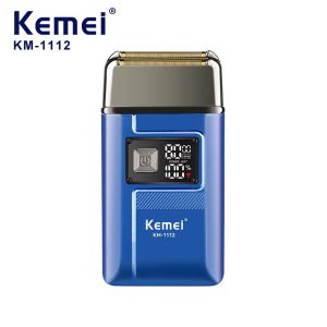 Kemei KM-1112 USB Charging IPX6 Waterproof Shaver 2 In 1 Mens Rechargeable Electric Beard Razor Floating Forward Shaving Machine