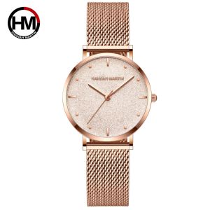 100% Original HANNAH MARTIN Fashion Watch For Women Business Causal Waterproof Watches Stainless Steel Starp JAPAN Movement Quartz Watches MS36