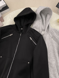 เสื้อแจ็คเก็ตทรงหลวมสำหรับผู้ชาย สไตล์สตรีท ฤดูใบไม้ร่วง เสื้อคลุมกันหนาวแบบสวมหัวพร้อมฮู้ด ทรงหลวม แขนยาว ปกติ