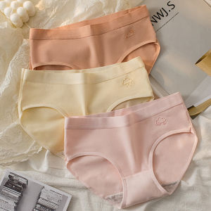 Antibacterial Seamless Womens Underwear Thin Briefs Mid-Waist Pure Color Summer Cute Macaron Girls Panties Cotton Fabric