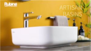 Rubine x sgPlumbMart  SQ 40  Countertop Ceramic Basin 385x385x140mm Toilet Bathroom Basin Table Top Basin