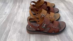 Dép Da Nam Cao Cấp Có Quai HậuDép Nam Da Bò Hai Quai Ngang Đế Cao Su Đúc Nguyên Khối Gầm Kếp Siêu Bền