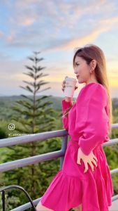 NEW ARIA COORDS/ Sets Top Puff Sleeves Long sleeves Blouse and Skirt Linen Coordinates/ Bangkok Vintage Casual and Formal Office Wear terno Magenta by classycherry