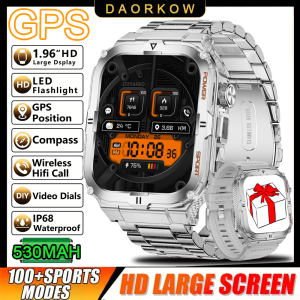 2026 New GPS Track SmartWatch Men Compass 430mAh Large Battery Sports Watch 1.96 "AMOLED HD Screen Bluetooth Call Smartwatch Men