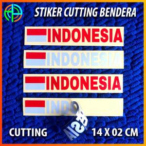 (isi 04 lembar) Sticker Indonesia Bendera 14x2CM Reflectif Cutting Stiker Bendera Indonesia Stiker Bendera Negara Stiker Mobil Custom Bendera Stiker Motor helm visor