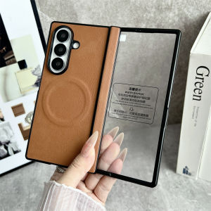 For Samsung Z Fold 8 Tempered Glass Screen Protector Cellphone Case Classic Leather Magnetic Cover For Galaxy Z Fold7 6 5 4 3 5G