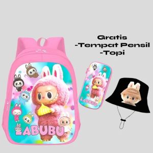 "NIQABIS"Tas Ransel 3in1 Labubu Viral Ransel Sekolah Anak PAUD TK SD
