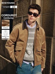 NVG·YOUNG | Collar Short Style Mens Corduroy Jacket