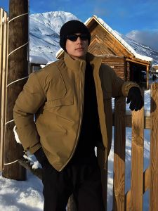 OUMULONG | Thickened Khaki Cotton Jacket For Men