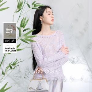3COLOUR·S | One-Shoulder Lace-Up Knit Sweater