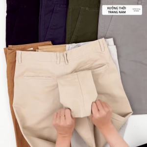 Quần Dài Kaki Nam Form Slim ống suôn 16-18 Chất Vải Kaki Cotton Co Giãn TRẺ TRUNG năng động SIZE 29-36
