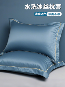 Bộ Hai Vỏ Gối Lụa Băng Màu Trơn 48cmx74cm Dùng Tại Nhà Dành Cho Nam Vỏ Chăn Đơn Giản Có Thể Giặt Bằng Máy