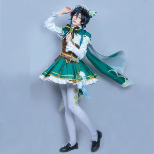 Genshin Impact Venti Barbatos Cosplay Costume Full Set Anime Game Women Dress Halloween Costume