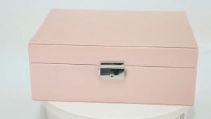 1# Layers Elegant Double Layers Jewelry Box Watch & Jewelry Organizers Waterproof Jewelry Storage Case Box With Lock