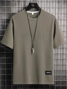 ROMON | Lormen Mens Ice Silk Short Sleeve T-shirt Summer Thin Printed Casual Round Neck Half Sleeve Top Youth Fashion Urban Style