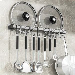 Kitchen Hook Wall-mounted Rack Non-rust Knife Utensil Holder Cooking Wares Shovel Spoon Organizer