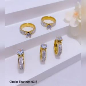 Cincin Mata Satu Permata CT55 Lapis Emas