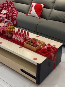 Vải Trải Bàn Cưới Màu Đỏ Hình Chữ Nhật Vải Trải Bàn Trà Trang Trí Phòng Cưới Tấm Vải Trải Bàn Tiệc Cưới Đặc Biệt