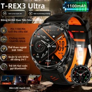 Đồng Hồ Thông Minh T-REX3 Pin 1100mAh Chống Nước 10ATM GPS Bluetooth Gọi Điện Màn Hình AMOLED HD 1.7 Inch Đèn Pin Thể Thao Dành Cho Nam